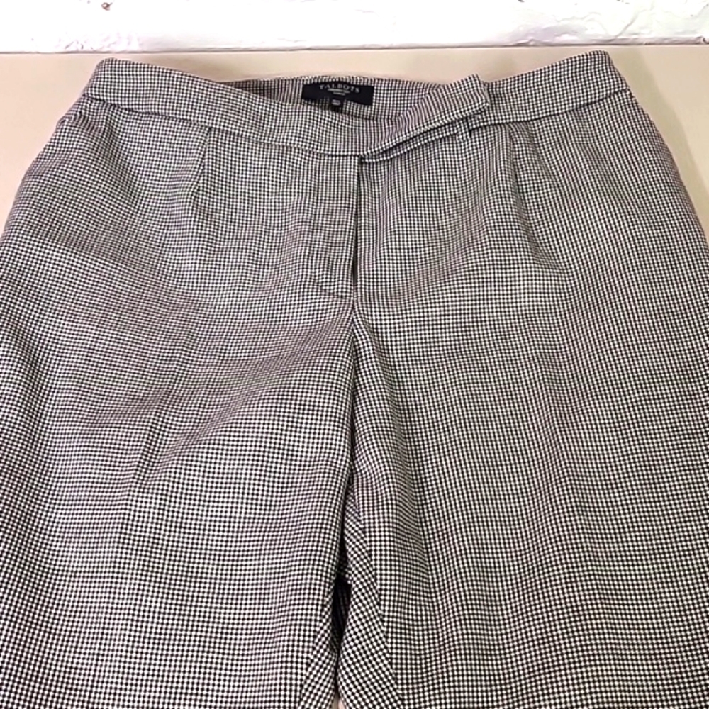 Talbots 16W Plus Herringbone Black and White Wool Pants